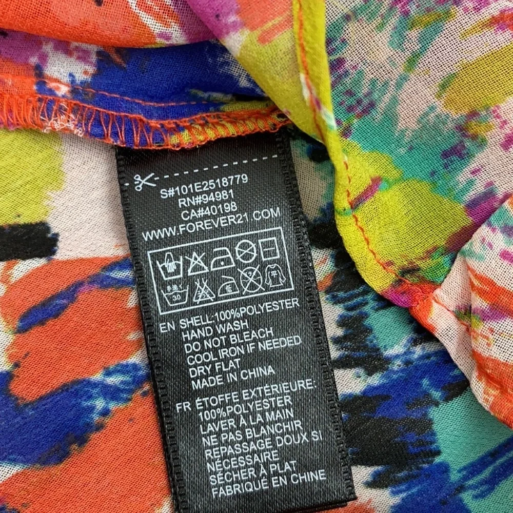Forever 21 Multicolored Blouse Small - Picture 9 of 9